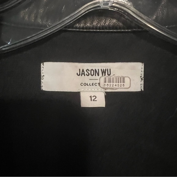 Jason Wu Collective Black Vegan Leather Button Front Long Sleeve Dress US 12 - Picture 10 of 12